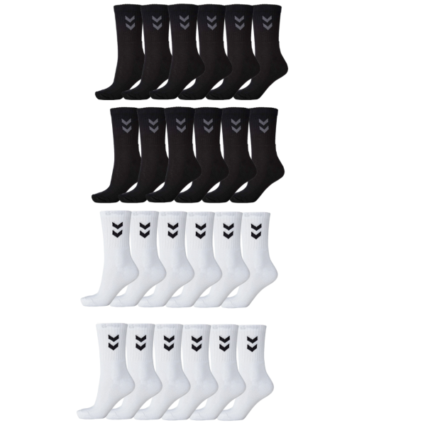 Hummel® Socken [6er Set] Herren Damen Sportsocken Schwarz- Weiss