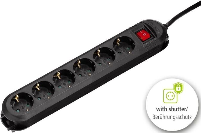 Hama 6 fach Steckdosenleiste mit Schalter Mehrfachsteckdose 2 m