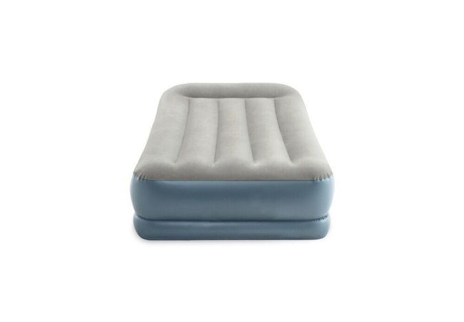 Intex Luftbett + Pumpe integriert Reisebett Gästebett Luftmatratze Grau