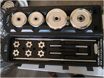 Fidusport 50 kg Hantel Set Silber Kofferset Hanteln Dumbbell Set" Metall Chrom