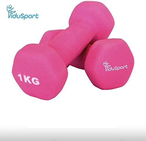 Fidusport Dumbbell Set 2er Set (2x1kg - 2x2kg 2x3kg 2x5kg) - Hanteln (Pink, 2x1kg)