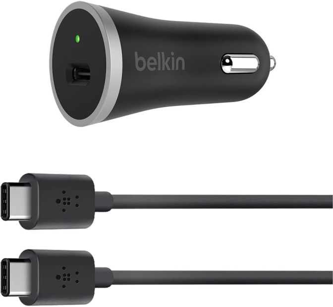 Belkin KFZ Auto Ladegerät Zigarettenanzünder Ladeadapter inkl. 1,2 m USB C Kabel