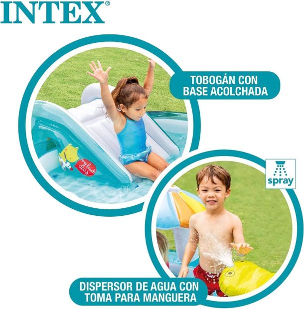 Intex Pool Kinder Planschbecken Aufblasbar Kinderpool mit Rutsche Wasserfontäne Intex Pool Kinder Planschbecken Aufblasbar Kinderpool mit Rutsche Wasserfontäne