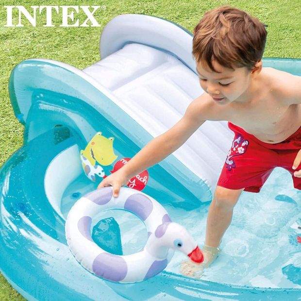 Intex Pool Kinder Planschbecken Aufblasbar Kinderpool mit Rutsche Wasserfontäne Intex Pool Kinder Planschbecken Aufblasbar Kinderpool mit Rutsche Wasserfontäne
