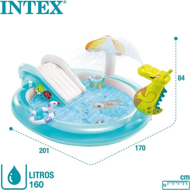 Intex Pool Kinder Planschbecken Aufblasbar Kinderpool mit Rutsche Wasserfontäne Intex Pool Kinder Planschbecken Aufblasbar Kinderpool mit Rutsche Wasserfontäne