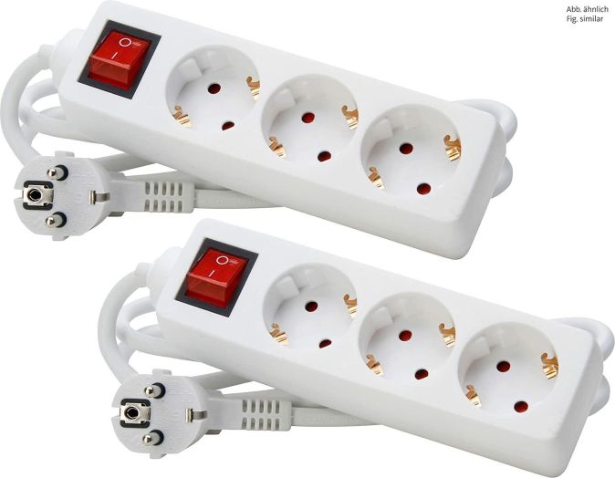 Kopp 3-fach Steckdosenleiste mit Schalter 2er Set Steckerleiste Mehrfachsteckdose Kopp 3-fach Steckdosenleiste mit Schalter 2er Set Steckerleiste Mehrfachsteckdose