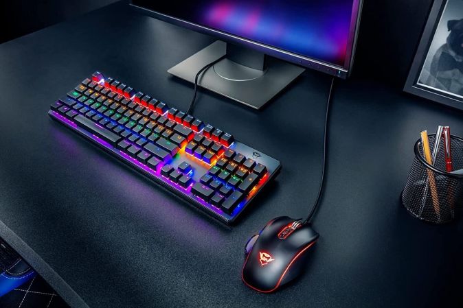 Trust GXT 865 Asta Gaming Mechanische Tastatur mit Trust Kabellos Gamepad [Kombi Deal]