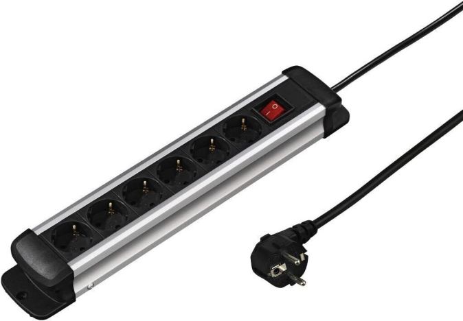 Hama 6-Fach Steckdosenleiste mit Schalter Mehrfachsteckdose 1,5m