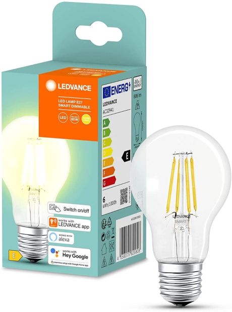 [12er HIGHLIGHT] LEDVANCE Volks-Licht E27 Smarte LED Lampe Bluetooth Warmweiß 