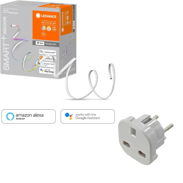 LEDVANCE Smart LED Stripe mit Wifi RGB Dimmbar 2m LED Streifen 8,5W mit UK Adapter