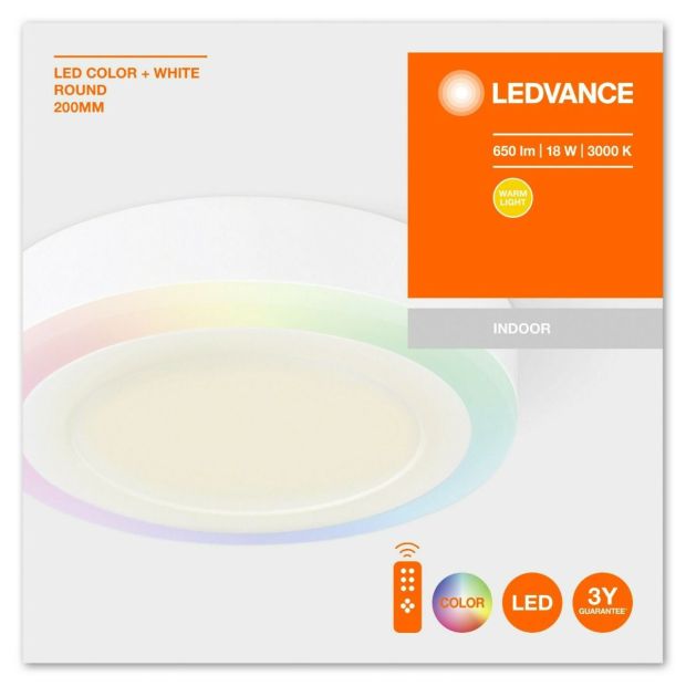 Ledvance LED Deko Wandlampe Deckenleuchte RGBW 18W Dimmbar Warmweiß Ledvance LED Deko Wandlampe Deckenleuchte RGBW 18W Dimmbar Warmweiß