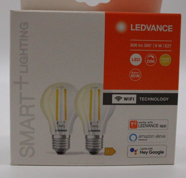 Ledvance Filament Lampe E27 Smart WiFi LED Leuchte Warmweiß [2er]