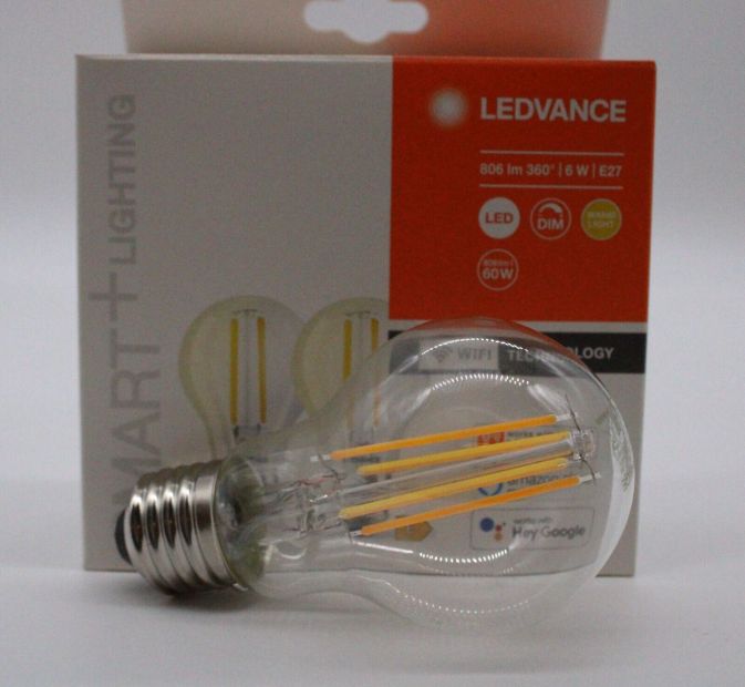 Ledvance Filament Lampe E27 Smart WiFi LED Leuchte Warmweiß [2er]