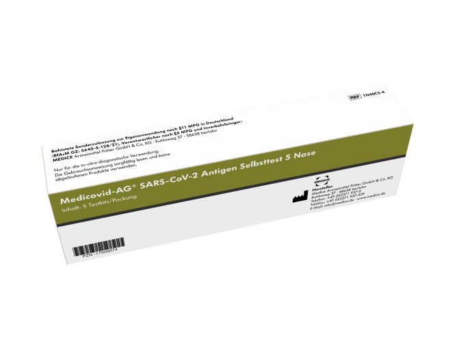 5 x  Medicovid-AG® SARS-CoV-2 Antigen SELBSTTEST CORONA LAIENTEST SCHNELLTEST 