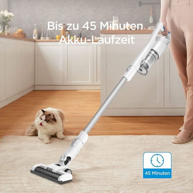 Midea Kabelloser Akku-Staubsauger Handstaubsauger mit LED Beleuchtung 