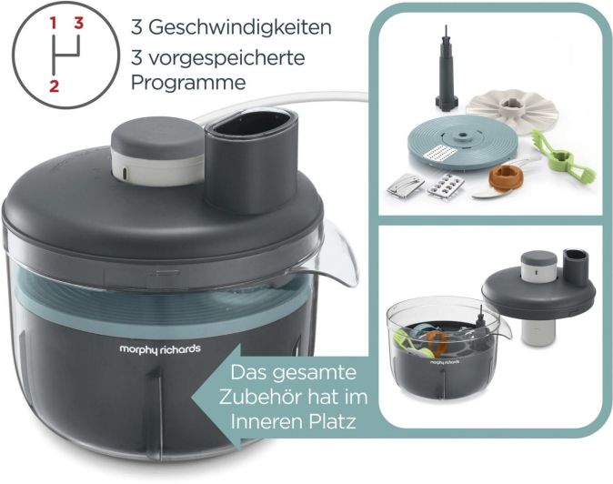 Morphy Richards Küchenmachine Multi Zerkleinerer Gemüseschneider 4L Edelstahl