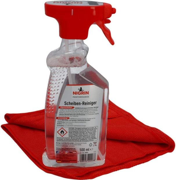 NIGRIN Performance Scheiben-Reiniger 500 ml mit Tuch
