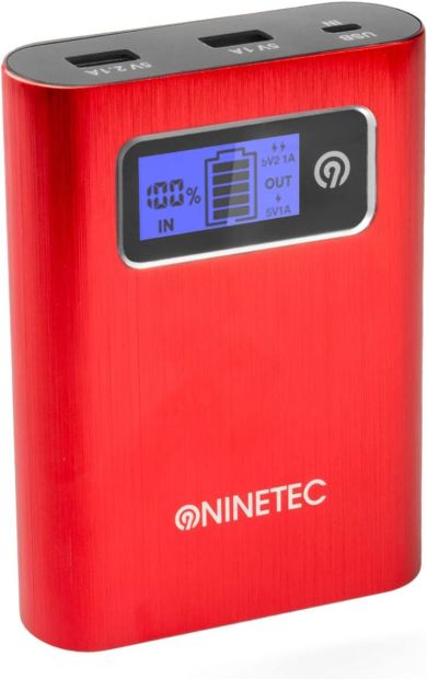 NINETEC PowerDrive 2in1 64GB USB Flash + 13.400mAh Power Bank Akku Ladegerät Rot NINETEC PowerDrive 2in1 64GB USB Flash + 13.400mAh Power Bank Akku Ladegerät Rot