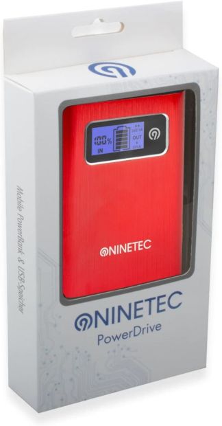 NINETEC PowerDrive 2in1 64GB USB Flash + 13.400mAh Power Bank Akku Ladegerät Rot NINETEC PowerDrive 2in1 64GB USB Flash + 13.400mAh Power Bank Akku Ladegerät Rot