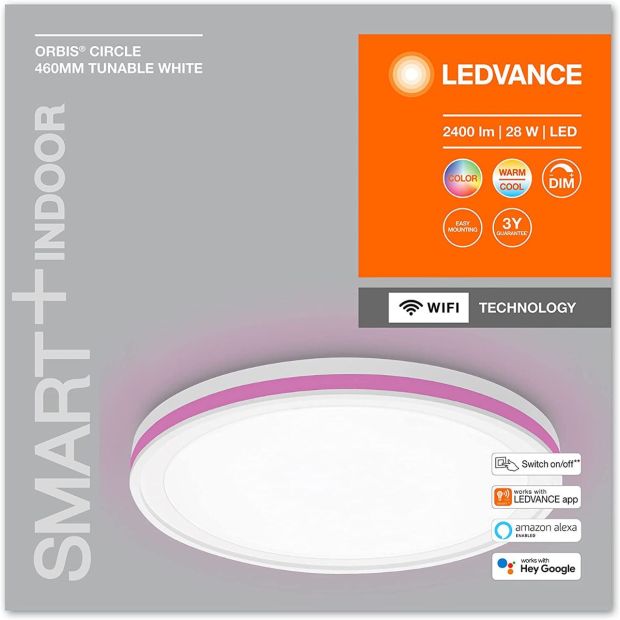 LEDVANCE ORBIS CIRCLE SMART+ WiFi Leuchte Dimmbar Rund Deckenleuchte 28W 