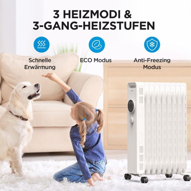 MIDEA | Elektrisches Raumheizgerät | Radiator -20M | 2000 W MIDEA | Elektrisches Raumheizgerät | Radiator -20M | 2000 W