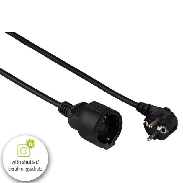 Hama 3m PROFI Verlängerungskabel Schutzkontakt Stecker Schwarz