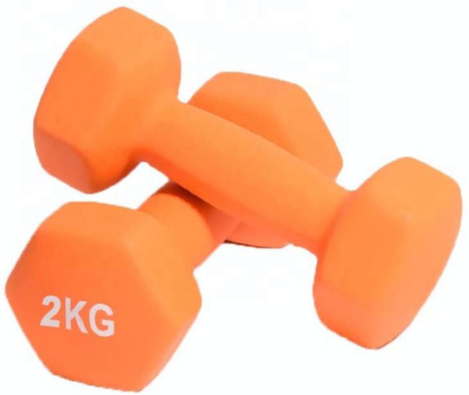 Fidusport Dumbbell Set Neopren Gusseisenkern  2er Set (2x2kg -Orange)