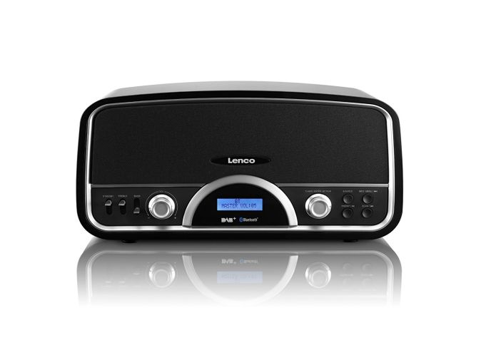 Lenco DR-05 BT Retro DAB+ Radio mit Bluetooth und USB Lader schwarz 