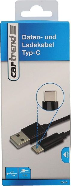 CARTREND Daten und Ladekabel Typ-C Datenübertragung 1m