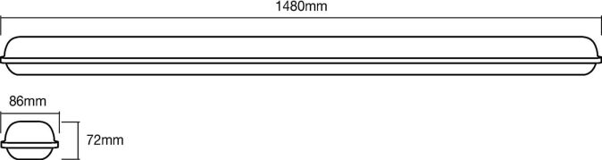 Ledvance LED Feuchraum Leuchte 150cm Kaltweiß Außen Deckenleuchte 