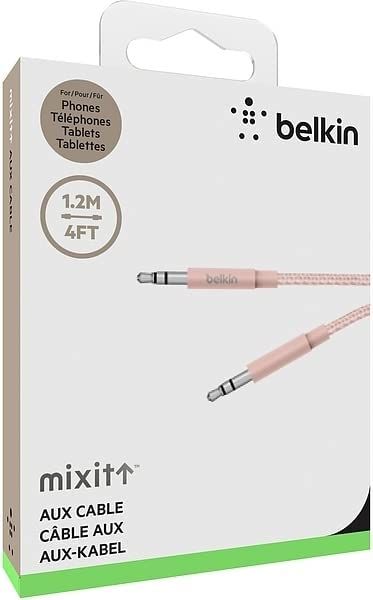 Belkin Mixit Audiokabel Klinkenkabel AUX Kabel Audioanschluss 1,2 m Rosegold