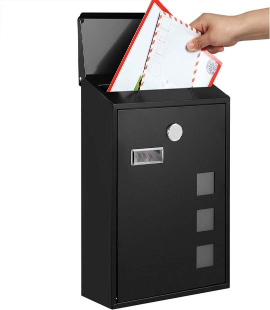 SONGMICS Briefkasten Postkasten Wandbriefkasten Stahl Kupferschloss 