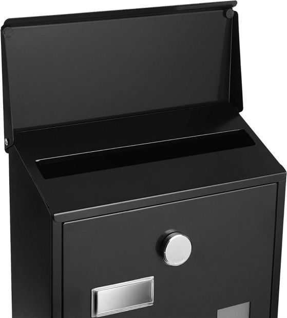 SONGMICS Briefkasten Postkasten Wandbriefkasten Stahl Kupferschloss 