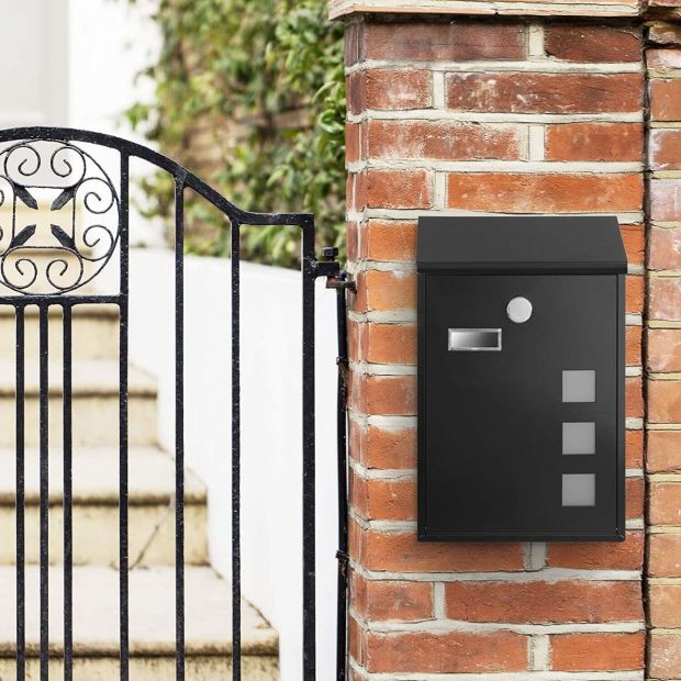 SONGMICS Briefkasten Postkasten Wandbriefkasten Stahl Kupferschloss 