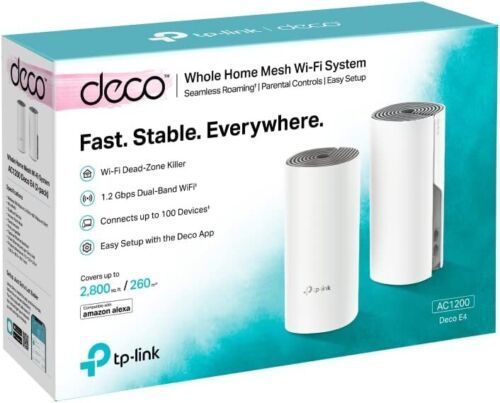 TP-Link Deco E4 Mesh WLAN Set Router Mesh System Dualband 1200 mBit/s Wi Fi 2er Set [B-WARE]