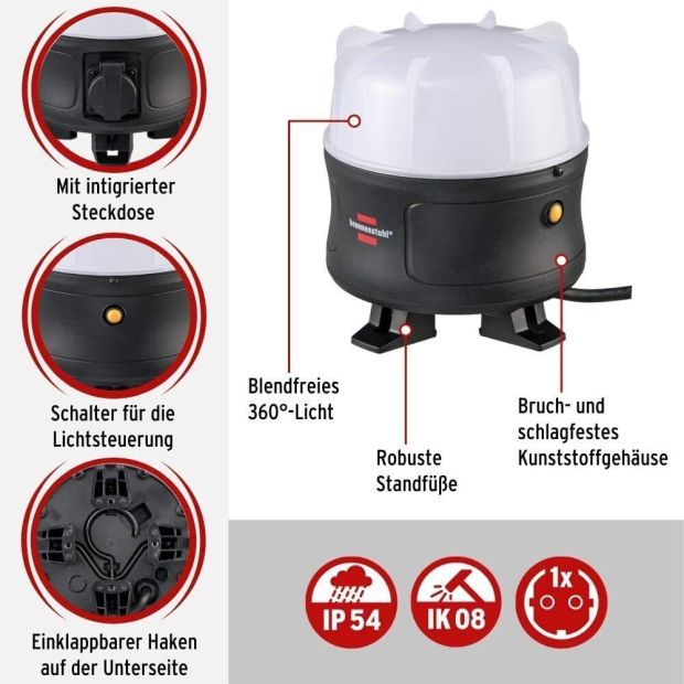 Brennenstuhl Mobiler LED Strahler Baustahler Strahler mit Schalter 3m Brennenstuhl Mobiler LED Strahler Baustahler Strahler mit Schalter 3m