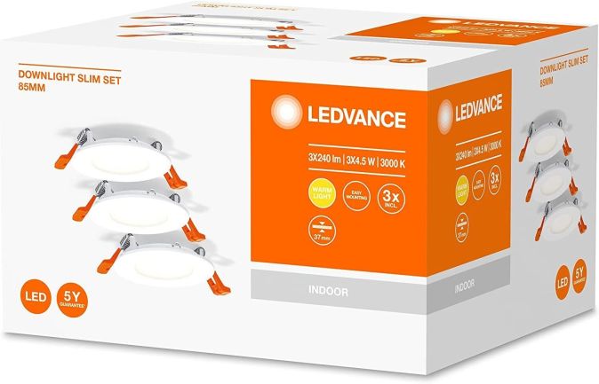 LEDVANCE LED Einbaustrahler inkl. Treiber Ultraflach Spotleuchte  [3er]