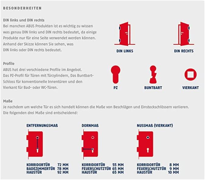 Abus ESK PZ3 Einsteckschloss für Wohnungstüren Rechts 72mmx 55mm Abus ESK PZ3 Einsteckschloss für Wohnungstüren Rechts 72mmx 55mm