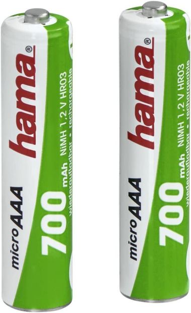 Hama Batterien Set AAA Wiederaufladbar 2 Leistungsstarke NiMH Akkus Hama Batterien Set AAA Wiederaufladbar 2 Leistungsstarke NiMH Akkus