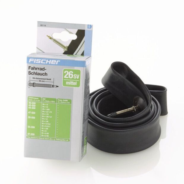 FISCHER Fahrradschlauch 26 Zoll Mittel 40-57/559 SV