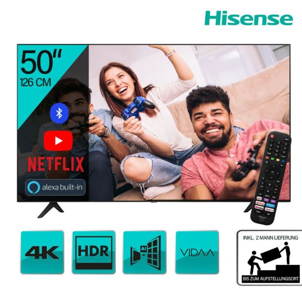 HISENSE 50AE7050F 50 Zoll 4K Ultra HD Fernseher Smart TV WLAN  [B-WARE]