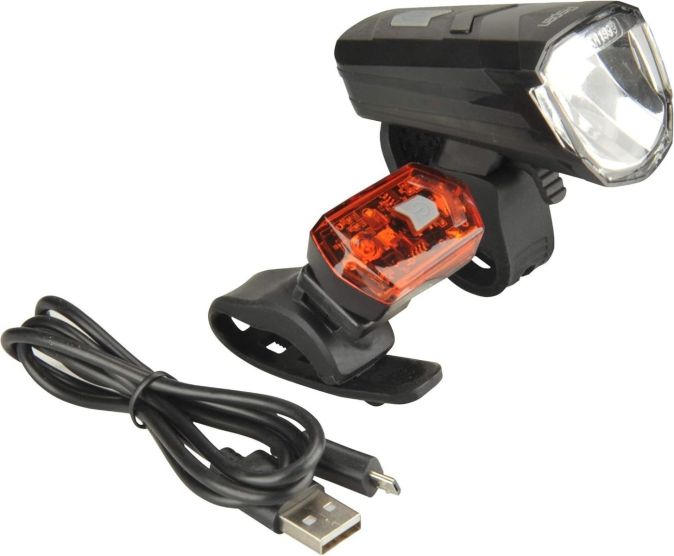 Fischer Fahrrad Beleuchtungs-Set 30/15 Lux Front- und Rückleuchte IP44 85344