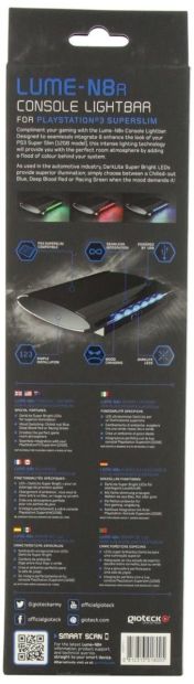 gioteck LUME LN8R Luminate USB LED Konsole Lightbar für Playstation 3 Superslim [B-WARE]