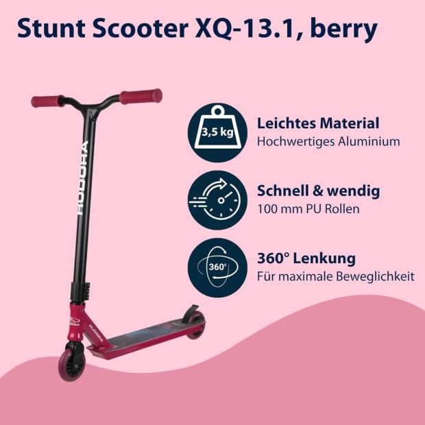 HUDORA Scooter Berry Stunt Roller Kickscooter Freestyle roller Straßenzulassung