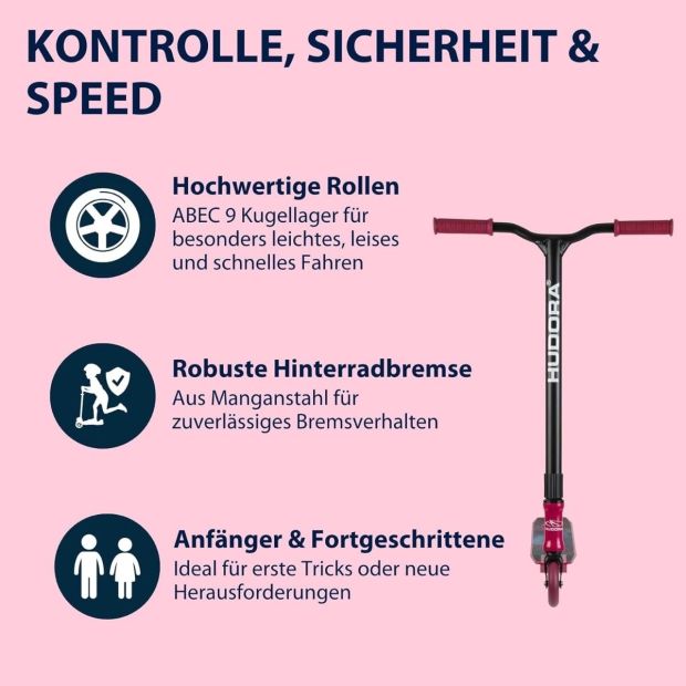 HUDORA Scooter Berry Stunt Roller Kickscooter Freestyle roller Straßenzulassung