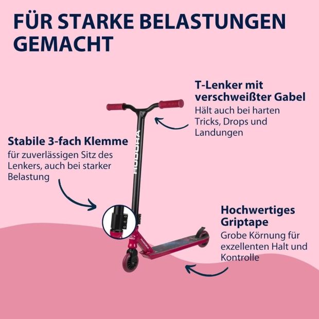 HUDORA Scooter Berry Stunt Roller Kickscooter Freestyle roller Straßenzulassung