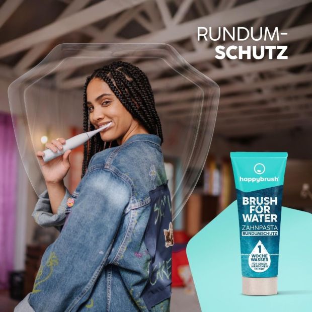 happybrush Zahnpasta Brush4Water Vegan Rundumschutz Zahncreme 75ml [10ER PACK]