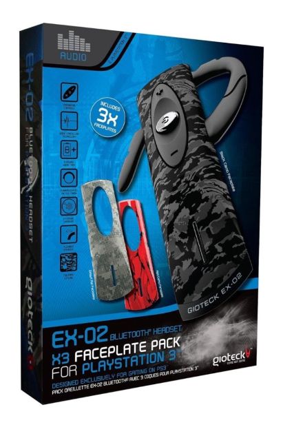 Gioteck EX-02 Ohrbügel Wireless Bluetooth Headset Kabellos Kopfhörer Set für PS3