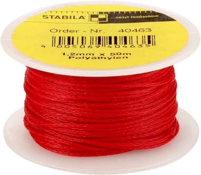 Stabila Maurerschnur Pflasterschnur 50m 1,2mm rot [2ER]