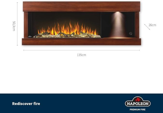 Napoleon Premium Fire Elektro-Kamineinsatz Wandkamin 135cm Napoleon Premium Fire Elektro-Kamineinsatz Wandkamin 135cm